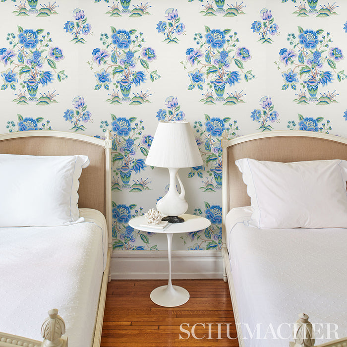 Schumacher Ashford Cornflower & Lilac Wallpaper Sample 5013181