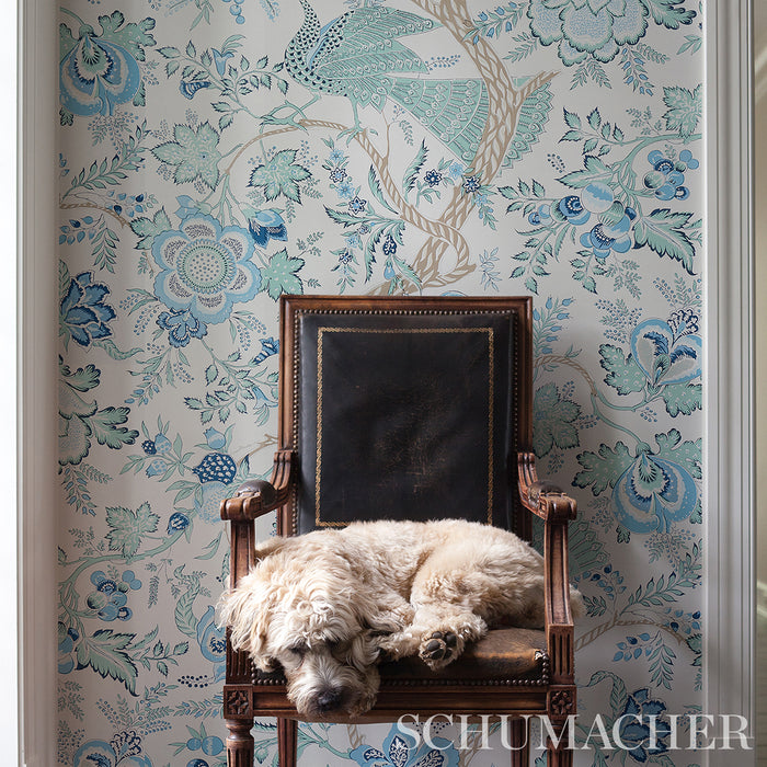 Schumacher Aveline Seaglass Wallpaper Sample 5013190