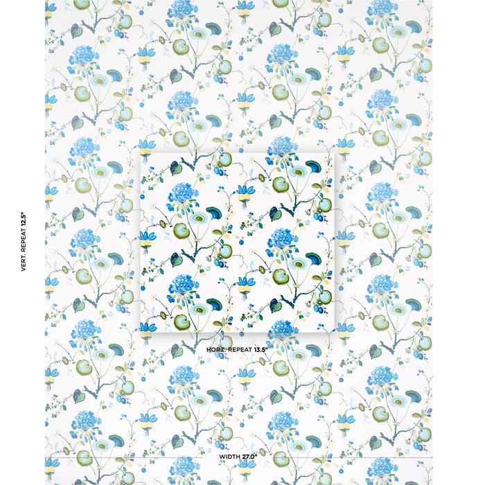 Schumacher Vasily Green & Blue Wallpaper Sample 5013210