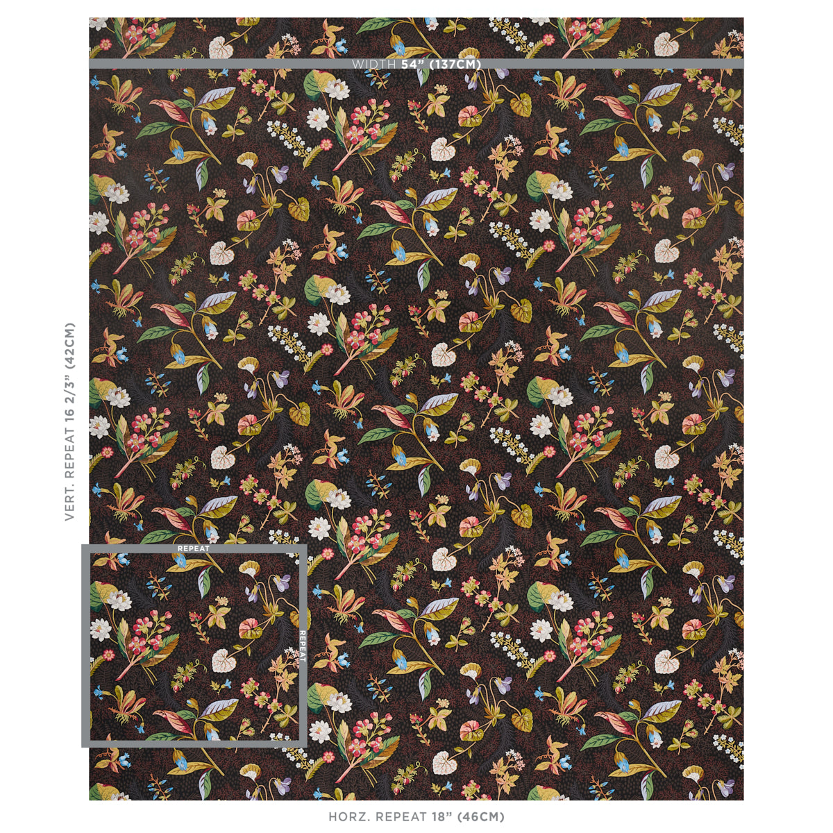 Schumacher Blackwell Noir Wallpaper Sample 5013222
