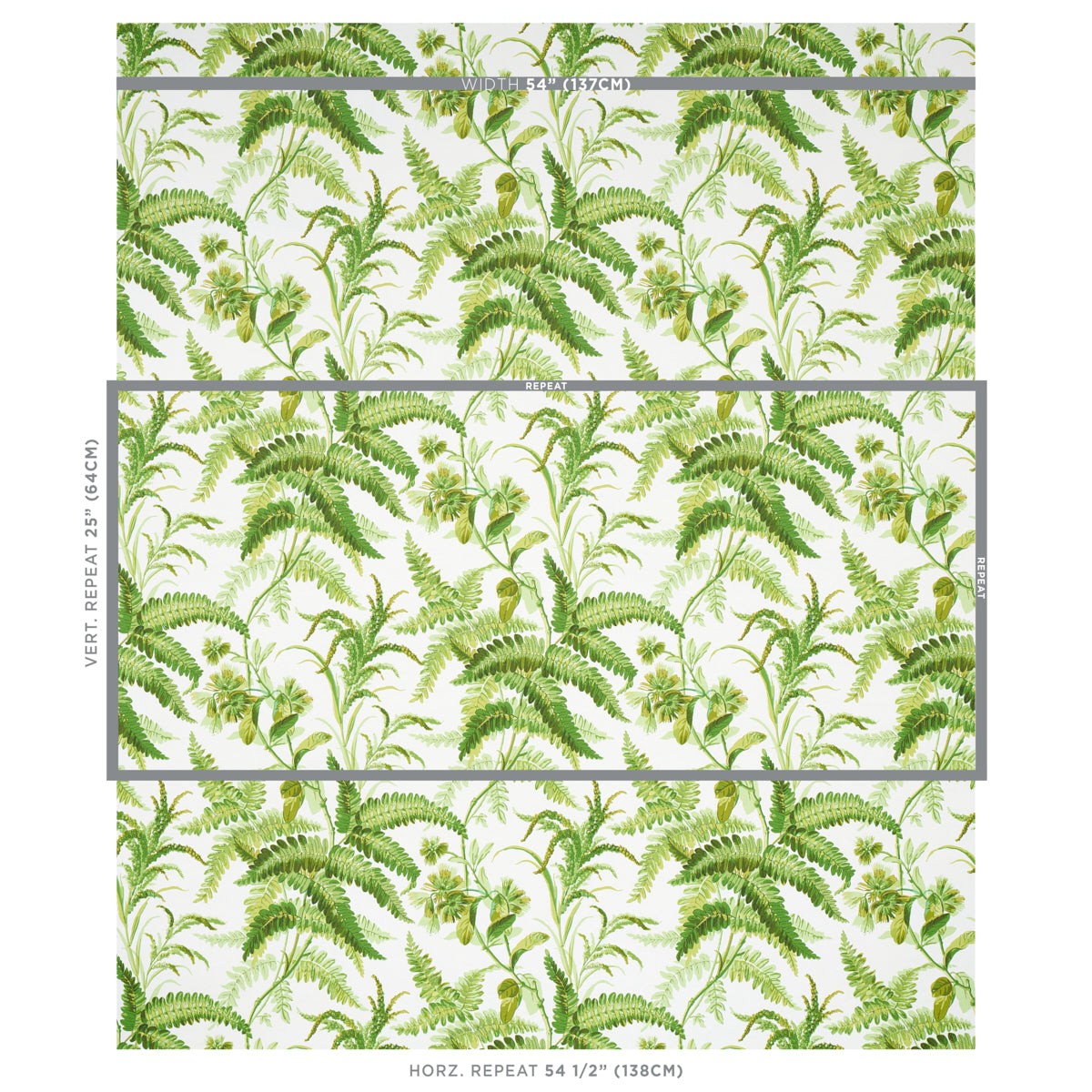 Schumacher Myers Fern Tropical Wallpaper Sample 5013231