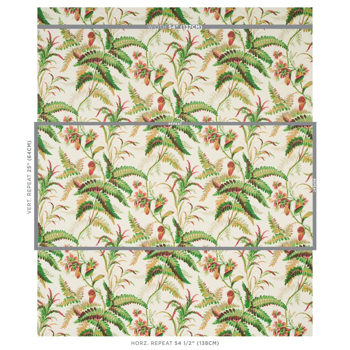 Schumacher Myers Fern Document Wallpaper Sample 5013232