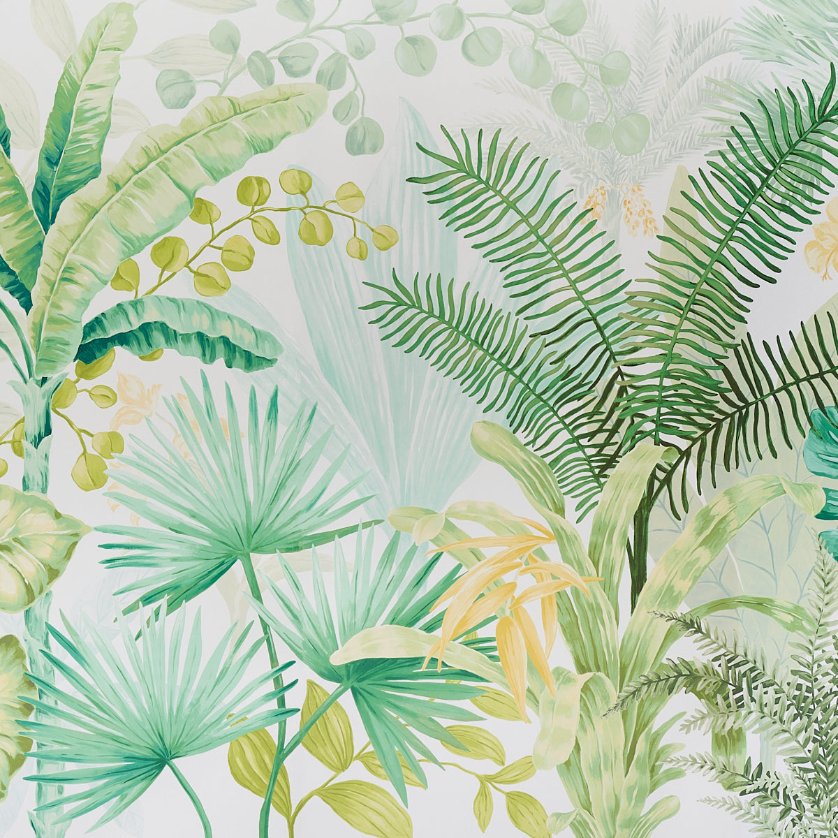 Schumacher Big Tropical Panel Set Green Wallpaper Sample 5013270