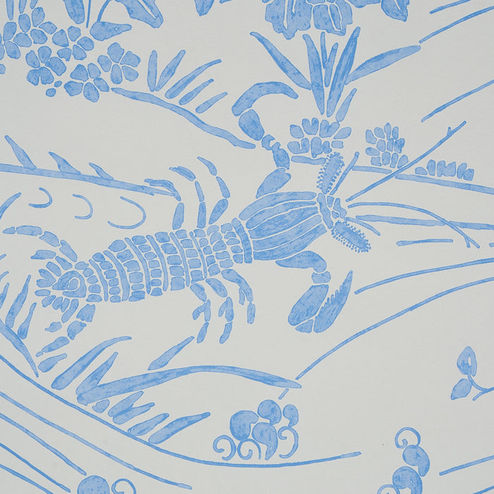 Schumacher Sea Garden Porcelain Wallpaper Sample 5013280