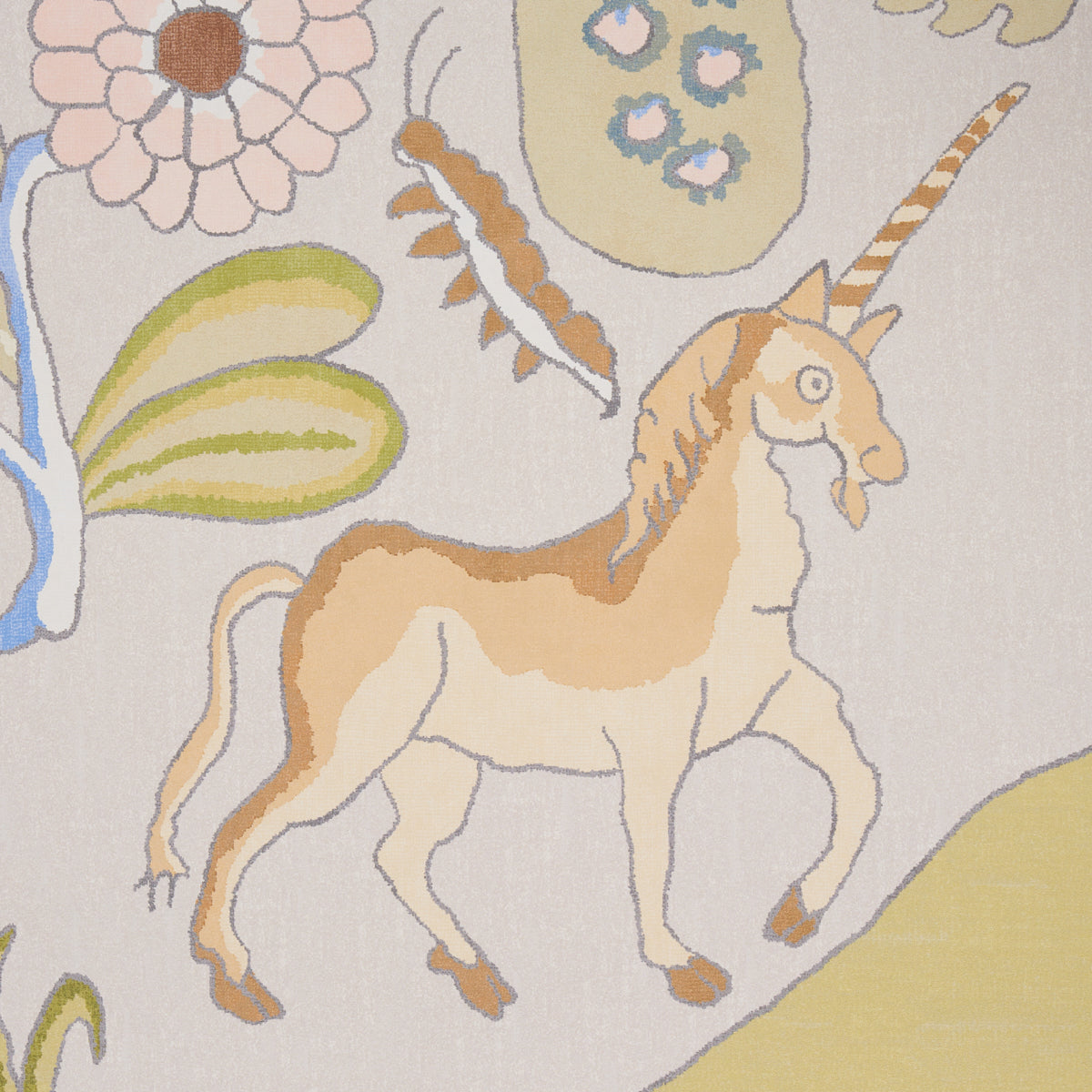 Schumacher Chaucer's Forest Panel Set Alabaster Wallpaper Sample 5013291