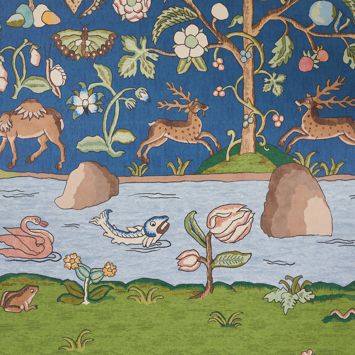 Schumacher Chaucer's Forest Panel Set Slate Wallpaper Sample 5013292