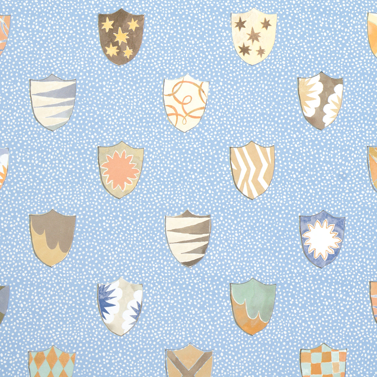 Schumacher Heraldic Oxford Blue Wallpaper Sample 5013491