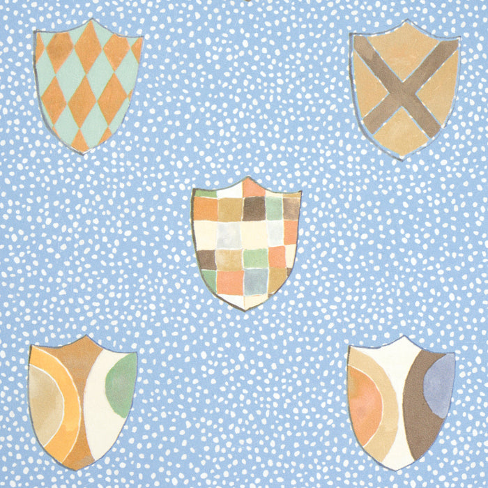 Schumacher Heraldic Oxford Blue Wallpaper Sample 5013491