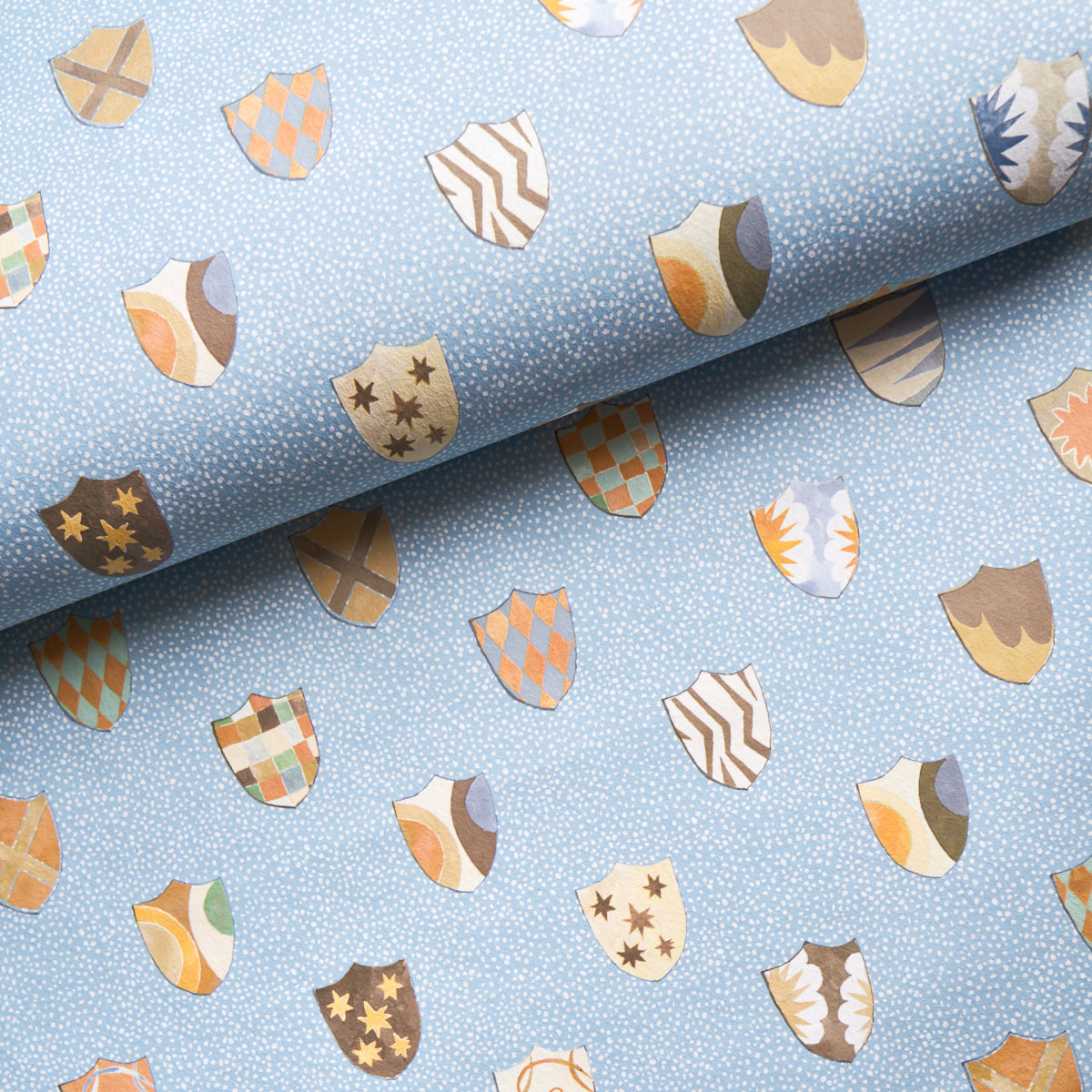 Schumacher Heraldic Oxford Blue Wallpaper Sample 5013491