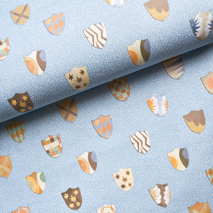 Schumacher Heraldic Oxford Blue Wallpaper Sample 5013491