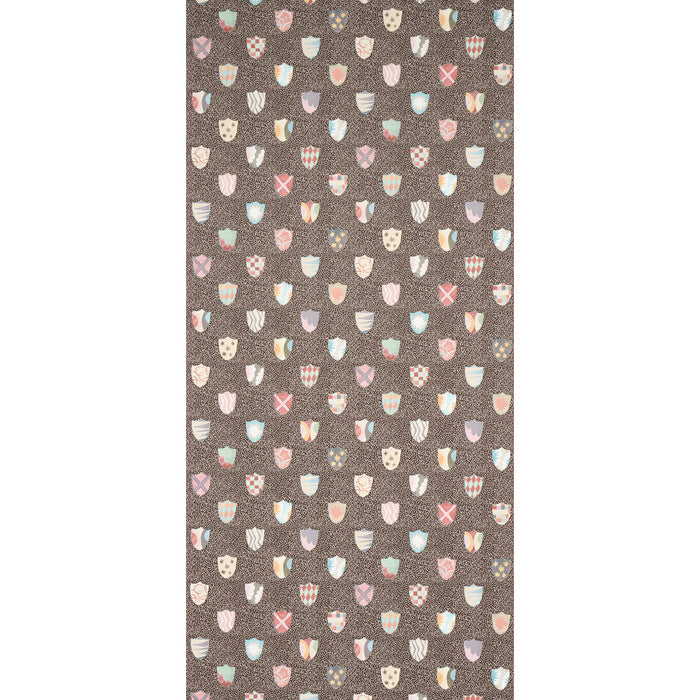 Schumacher Heraldic Brown Wallpaper Sample 5013493