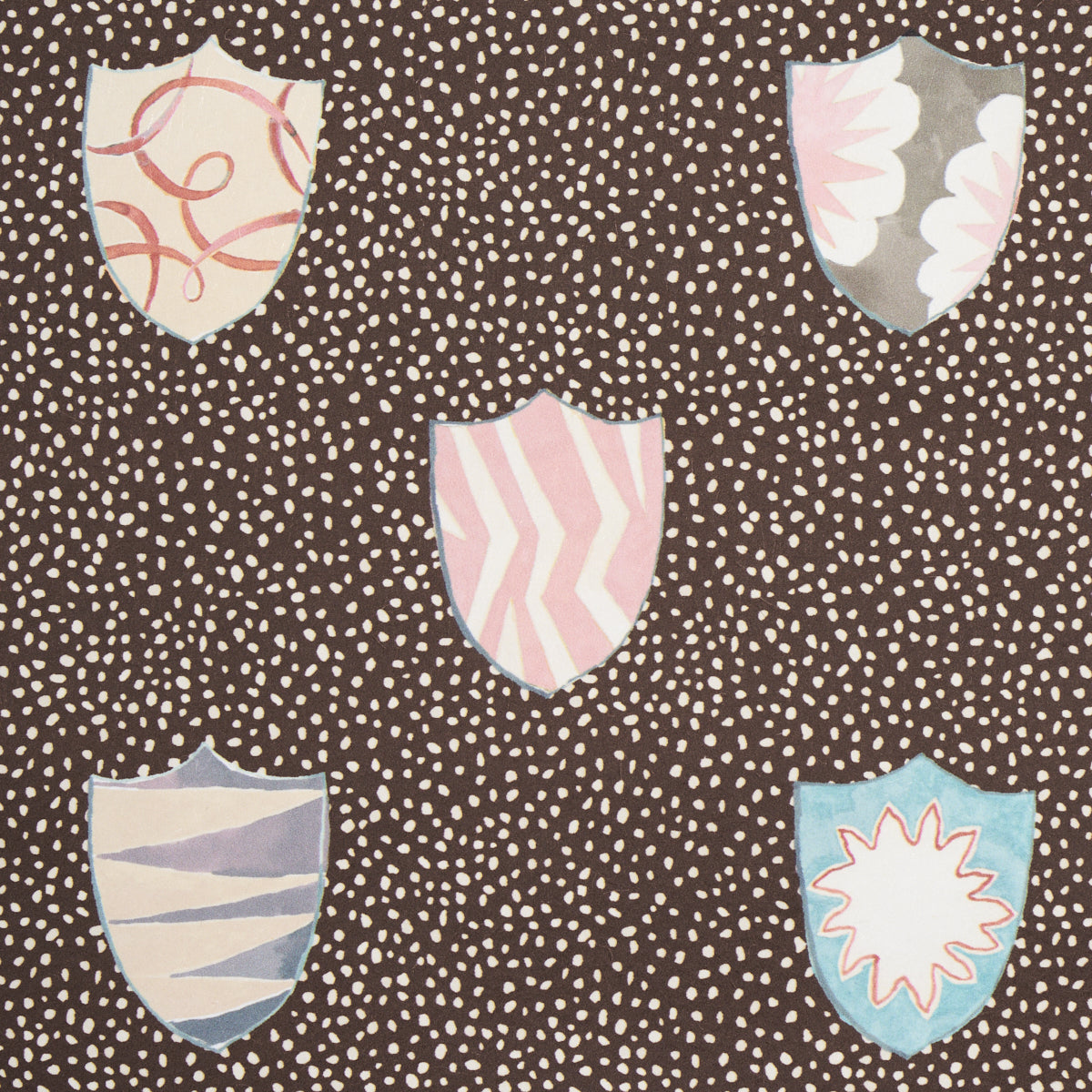 Schumacher Heraldic Brown Wallpaper Sample 5013493