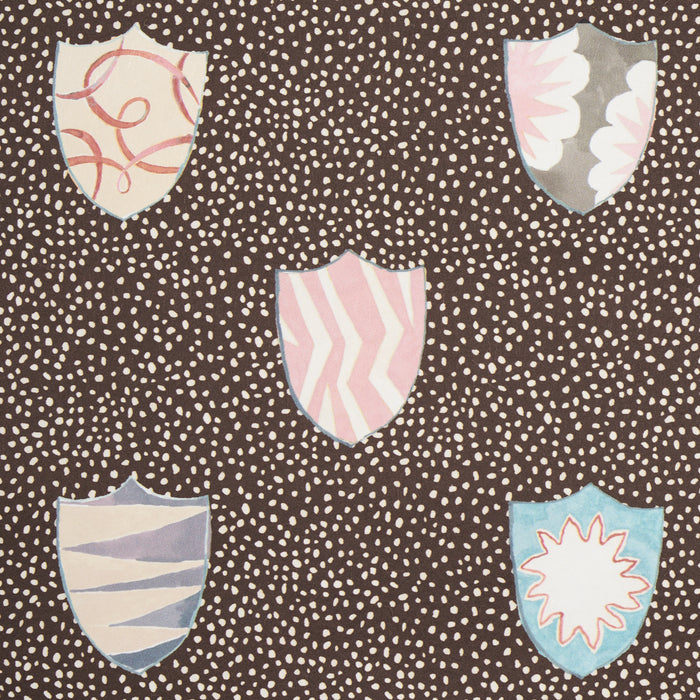 Schumacher Heraldic Brown Wallpaper Sample 5013493