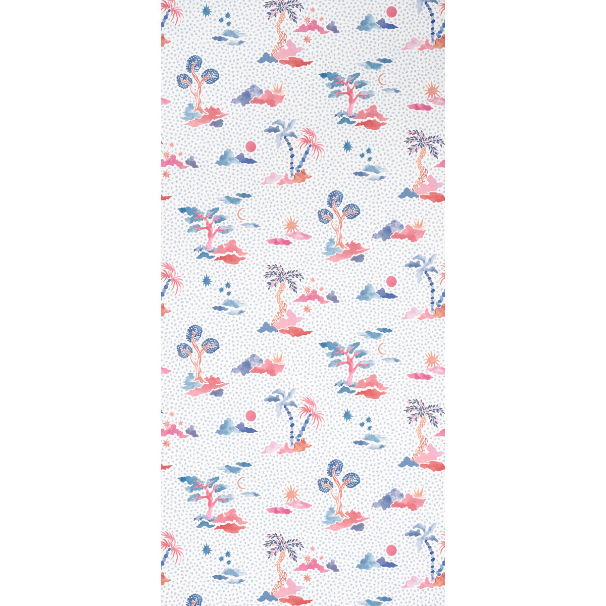 Schumacher Valletta Sky And Pink Wallpaper Sample 5013520