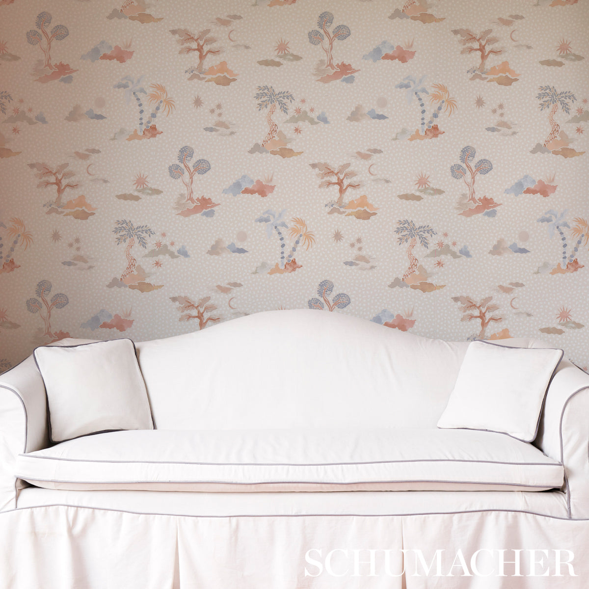 Schumacher Valletta Moonstone Wallpaper Sample 5013521
