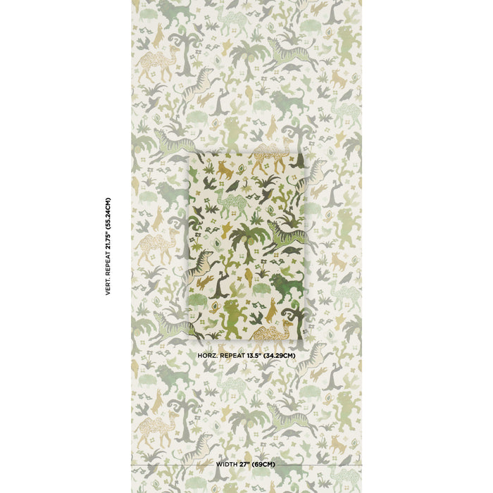 Schumacher Beasts Green Wallpaper Sample 5013533