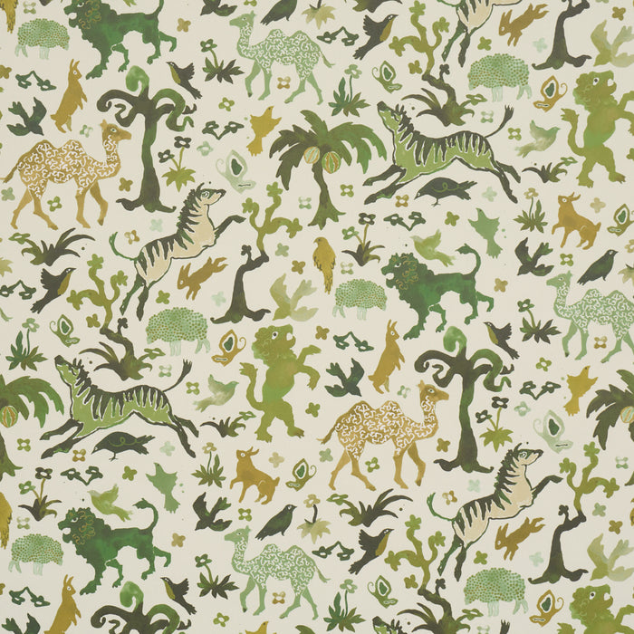 Schumacher Beasts Green Wallpaper Sample 5013533