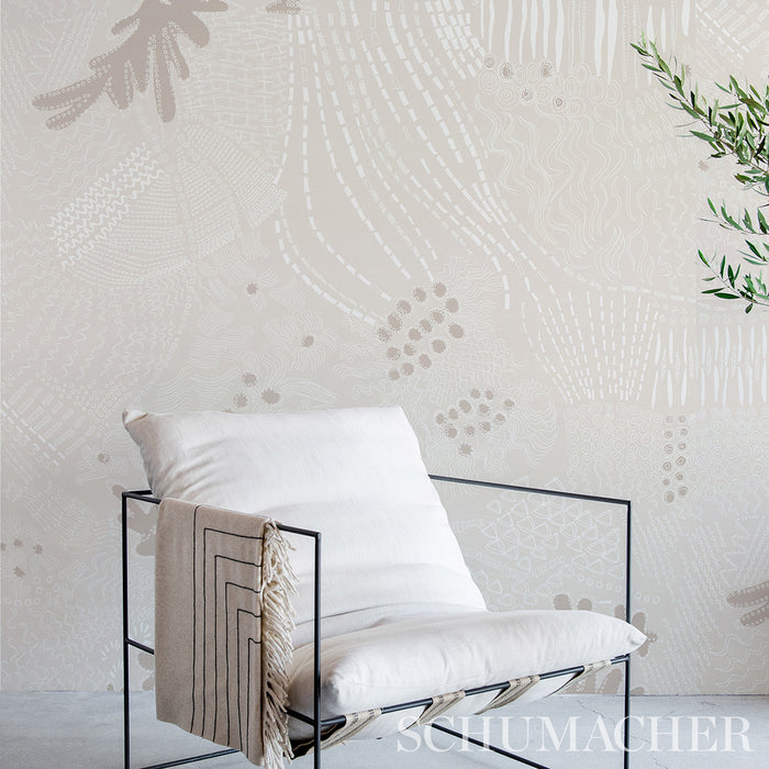Schumacher Haven Light Neutral Wallpaper Sample 5013560