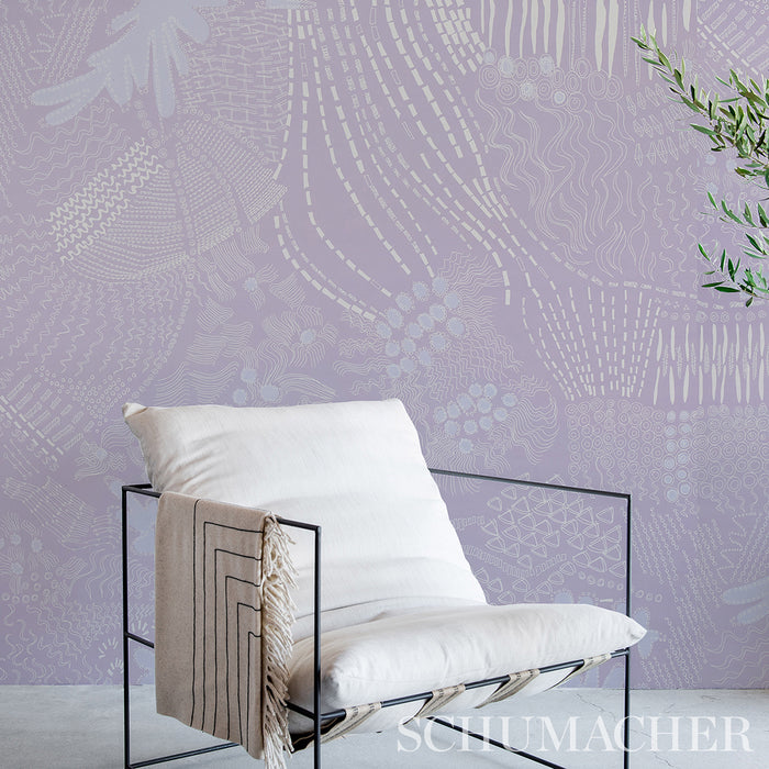 Schumacher Haven Lilac Wallpaper Sample 5013562