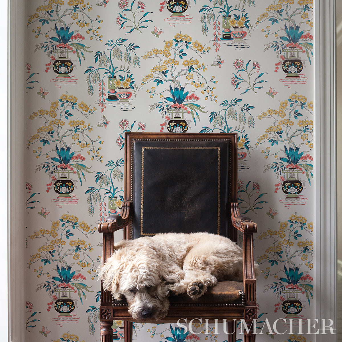 Schumacher Ming Vase Multi Wallpaper Sample 5013581
