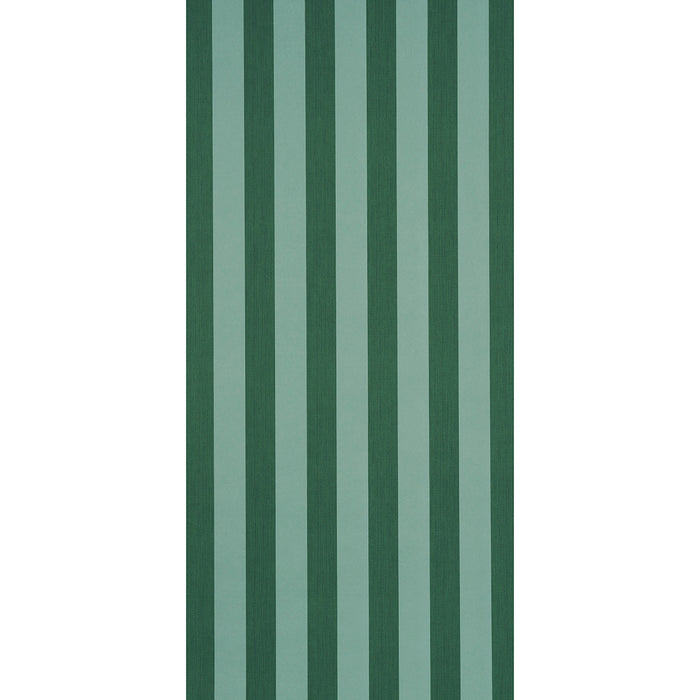Schumacher Edwin Stripe Wide Dark Green Wallpaper 5013624