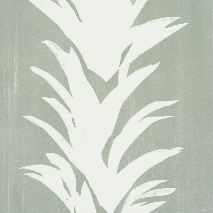 Schumacher X Backdrop White Lotus Cool Green Wallpaper Sample 5013666