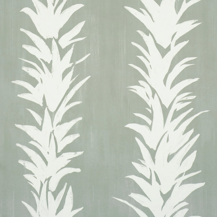 Schumacher X Backdrop White Lotus Cool Green Wallpaper Sample 5013666