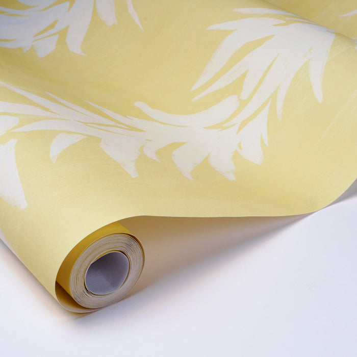 Schumacher X Backdrop White Lotus Light Yellow Wallpaper Sample 5013668