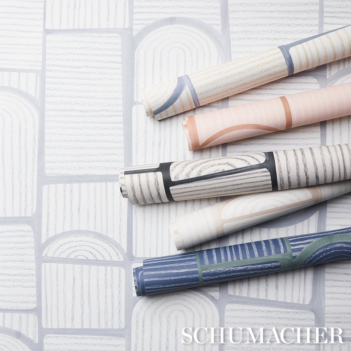 Schumacher Bloomsbury Slate Wallpaper Sample 5013682
