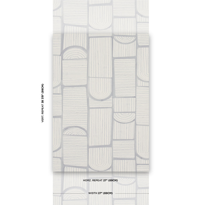 Schumacher Bloomsbury Cool Gray Wallpaper Sample 5013684