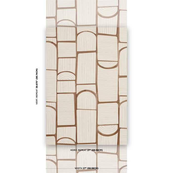 Schumacher X Backdrop Bloomsbury Teak Wallpaper Sample 5013686