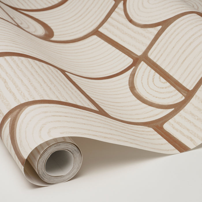 Schumacher X Backdrop Bloomsbury Teak Wallpaper Sample 5013686