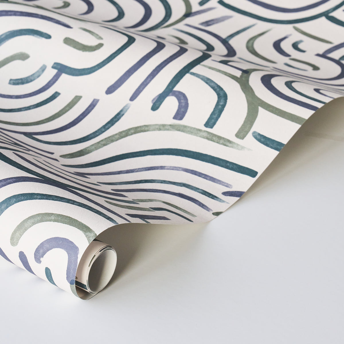 Schumacher New Beat Blue & Green Wallpaper Sample 5013690