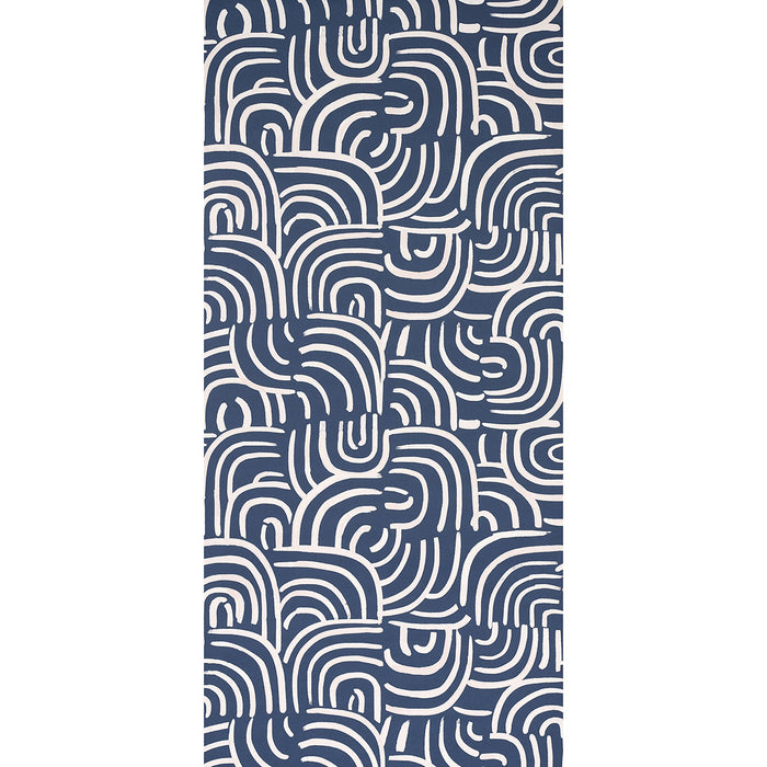 Schumacher New Beat Dark Blue Wallpaper Sample 5013691