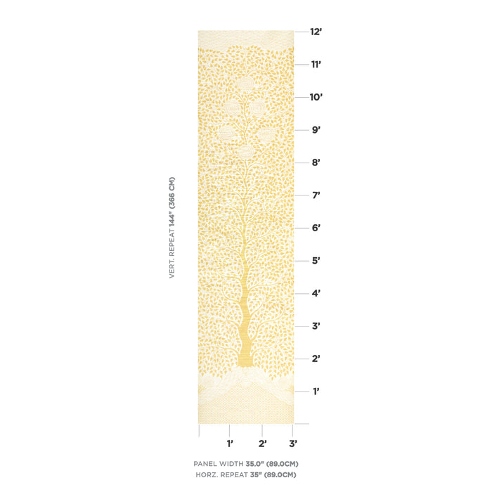 Schumacher Kayon Sisal Panel Soft Yellow Wallpaper 5013722