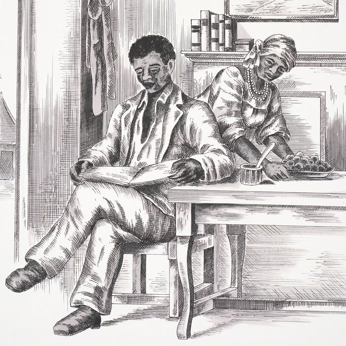 Schumacher Toussaint Toile Black On Ivory Wallpaper Sample 5013770