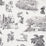 Schumacher Toussaint Toile Black On Ivory Wallpaper Sample 5013770