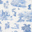 Schumacher Toussaint Toile Blue On Ivory Wallpaper Sample 5013771