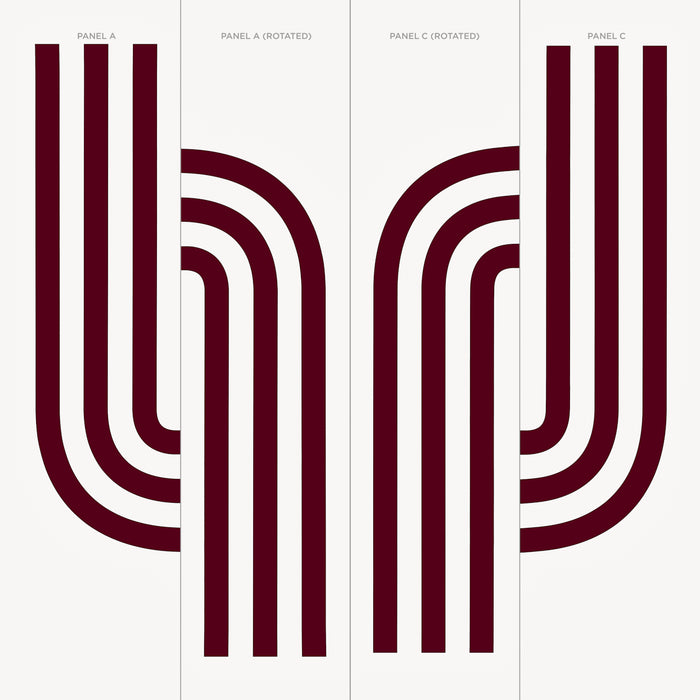 Schumacher Virginia Panel C Bordeaux Wallpaper Sample 5013802