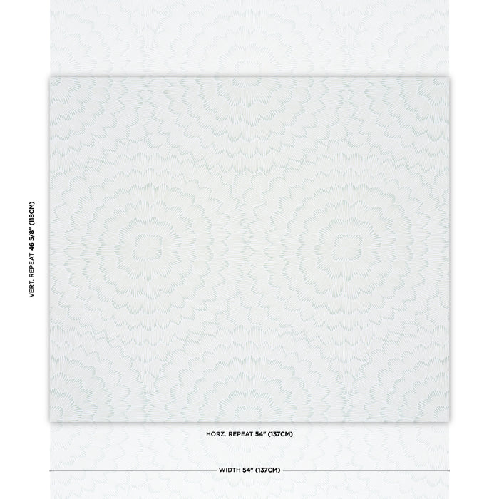 Schumacher Feather Bloom Seaglass Wallpaper Sample 5013822