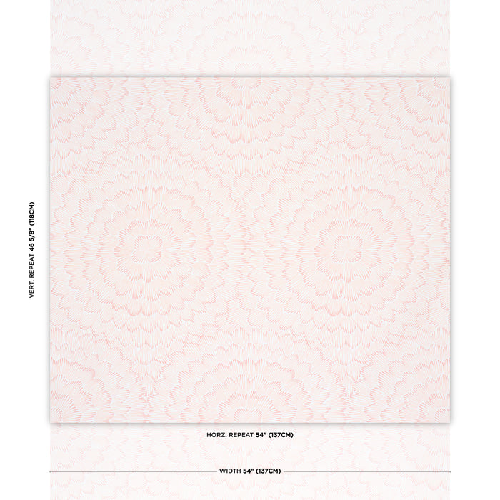 Schumacher Feather Bloom Salmon Wallpaper 5013823