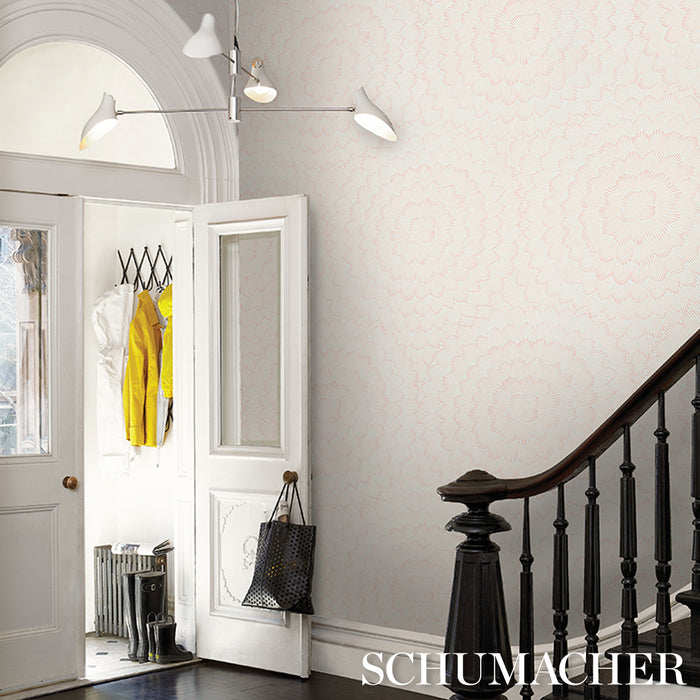 Schumacher Feather Bloom Salmon Wallpaper 5013823