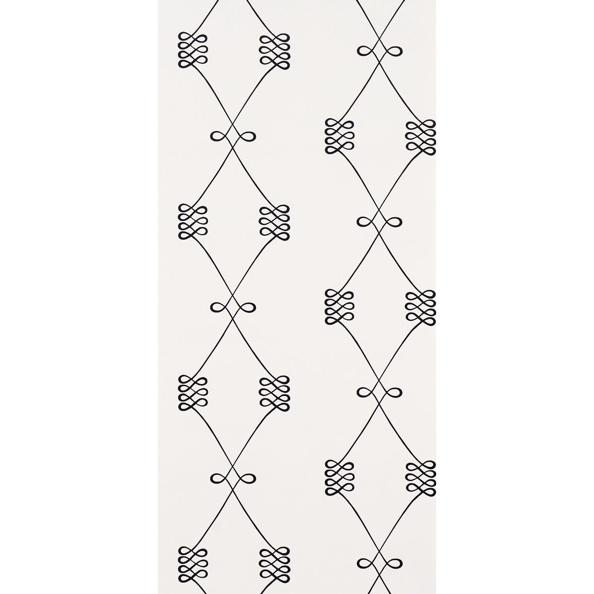 Schumacher Nicolette Black On Cream Wallpaper Sample 5013830