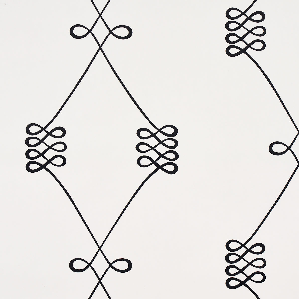 Schumacher Nicolette Black On Cream Wallpaper Sample 5013830