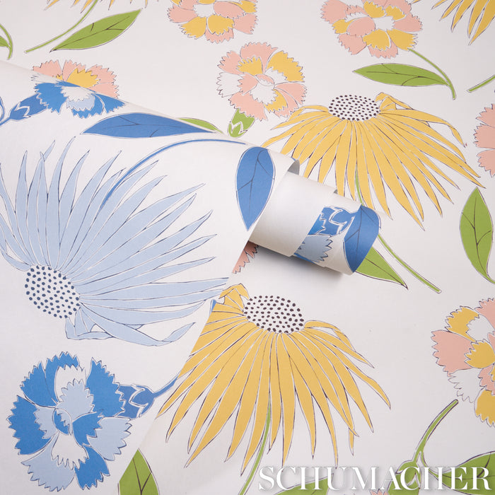Schumacher Bouquet Toss Pink Lemonade Wallpaper Sample 5013840