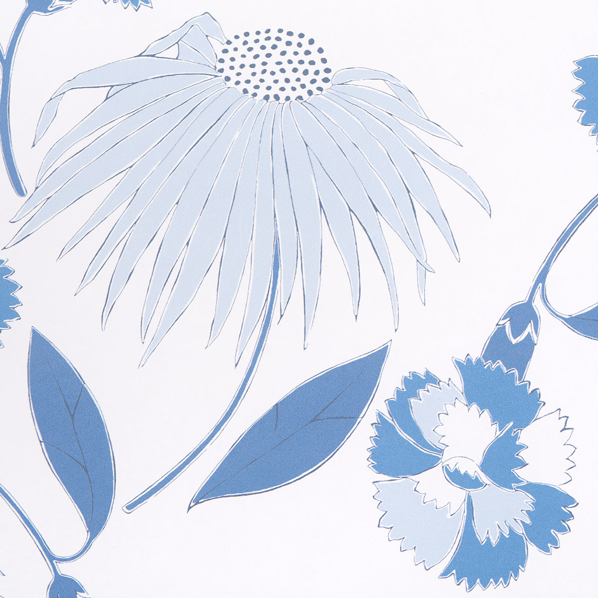 Schumacher Bouquet Toss Afternoon Blue Wallpaper Sample 5013841