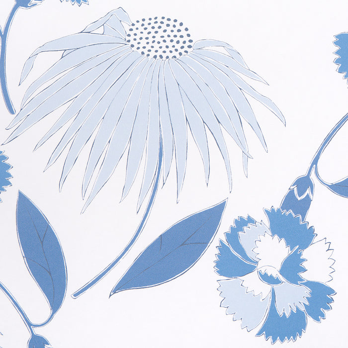 Schumacher Bouquet Toss Afternoon Blue Wallpaper Sample 5013841
