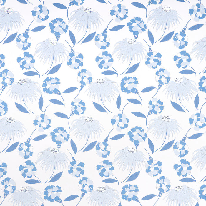 Schumacher Bouquet Toss Afternoon Blue Wallpaper Sample 5013841