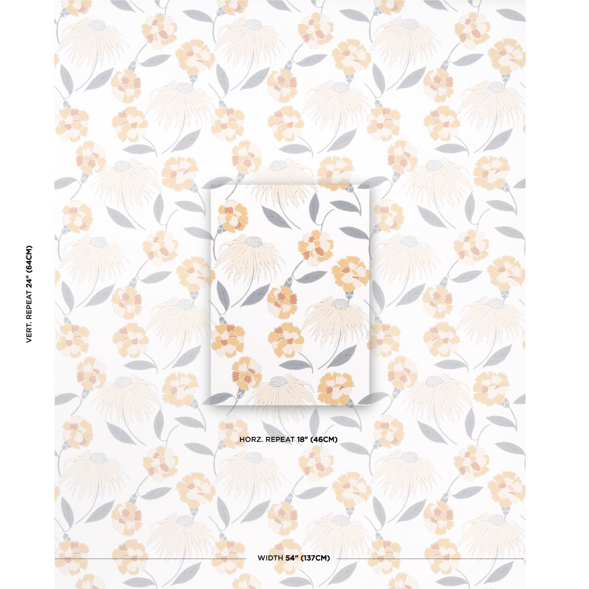 Schumacher Bouquet Toss Toast Wallpaper Sample 5013842