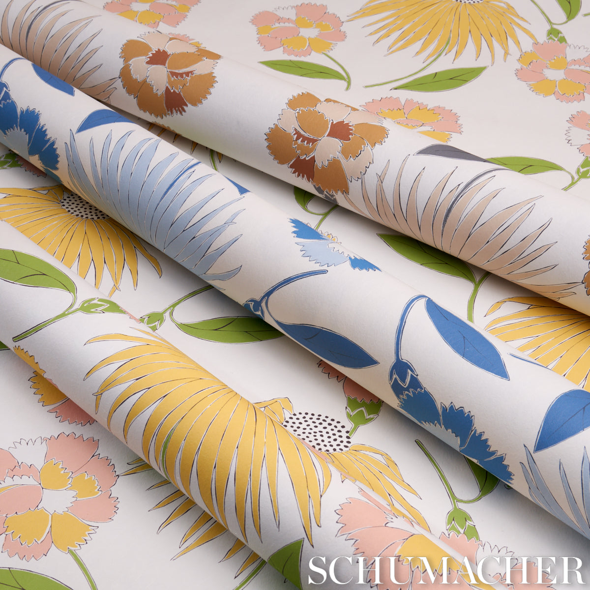 Schumacher Bouquet Toss Toast Wallpaper Sample 5013842